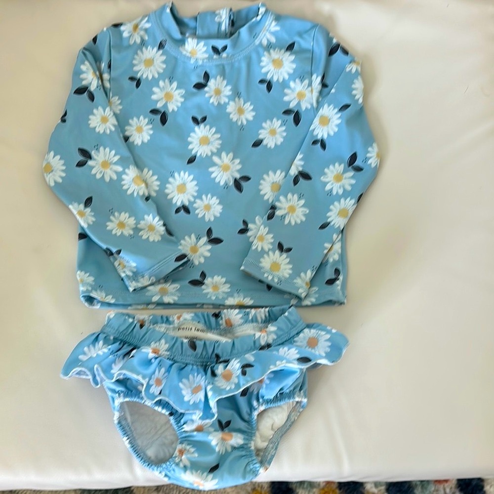 Petit Lem Blue Rashguard Swim Set